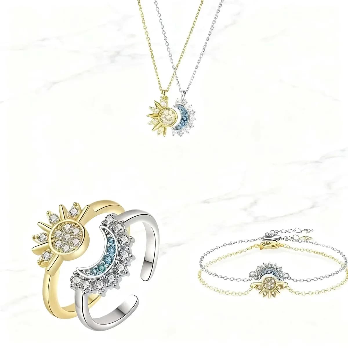 StarKiss Sun Moon Couple Necklace Bracelet Ring thumbnail 2